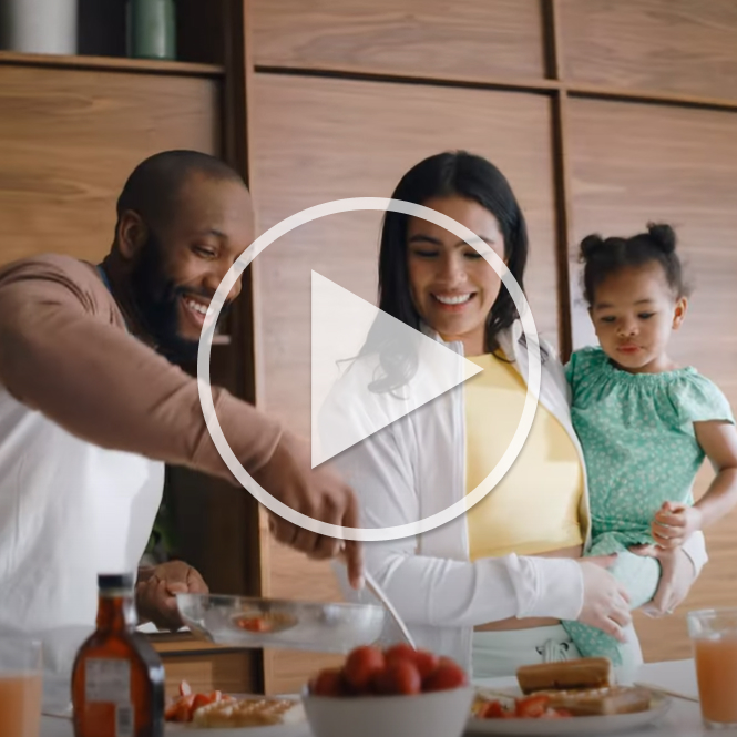 family preparing meal